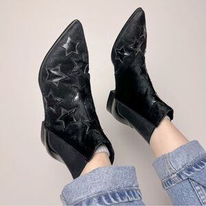 ASH AS-BLISS Chelsea Ankle Boot Cow Hair Patent Leather Pull-on Size 6.5